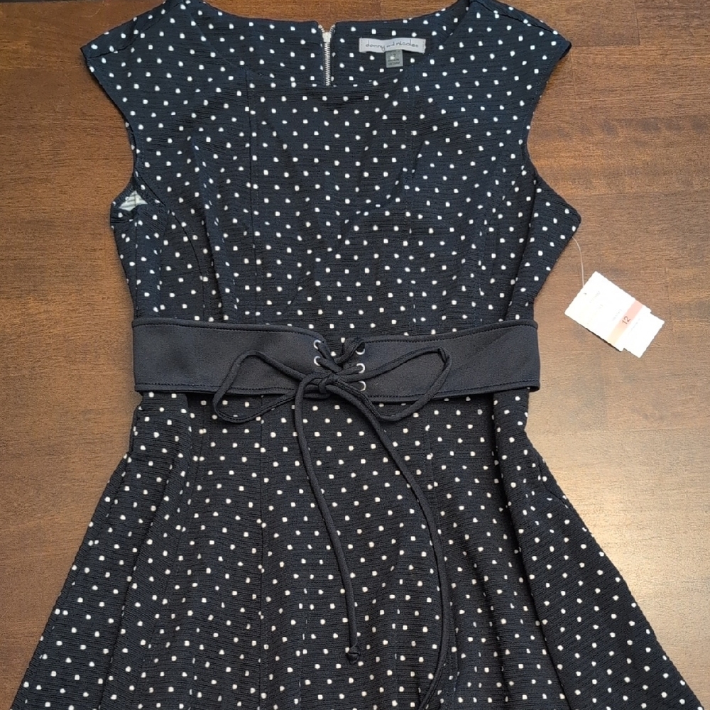 Danny & Nicole Black and White Polka Dot Dress